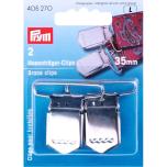 PRYM Hosenträger-Clips ST 35 mm silberfarbig 