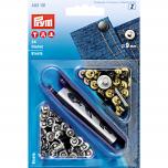 PRYM Nieten MS 9 mm silberfarbig/alteisen 