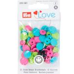 PRYM Prym Love Druckknopf Color Blume 13,6 mm türkis/grün/pink 