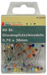 CreaStyle - Glaskopf Stecknadeln BUNT 0,70 x 38mm / 80St. 