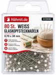 Nähmit - Glaskopf Stecknadeln WEISS 0,70 x 38mm / 80St. 
