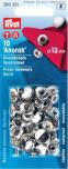 PRYM Nachfüllpackung Anorak Druckknöpfe 12 mm silberfarbig 