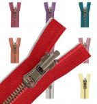 YKK Altmessing Metall Wende Reißverschluss teilbar 