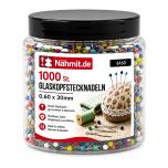 Nähmit - Multipackung Glaskopf Stecknadeln 1000St. 0,60 x 30mm 