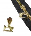 5V Nähmaschine Motiv Schieber für Delrin Vislon Reißverschluss *Gold* 