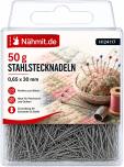 Nähmit - Stahl Stecknadeln silber 0,65 x 30mm / 50 Gramm 