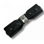 Dufflecoat / Knebelverschluss mit Strass & Stecknieten Schwarz 