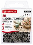 Nähmit - Glaskopf Stecknadeln SCHWARZ 0,70 x 38mm / 80St. 