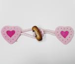 Kinder Knebelverschluss Herz rosa 
