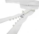 Fashion Strass Reißverschluss teilbar WEISS 