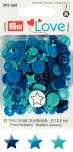 PRYM Prym Love Druckknopf Color Stern 12,4 mm blau/türkis/tinte 