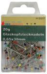 CreaStyle - Glaskopf Stecknadeln bunt 0,65x30mm / 20 Gramm 