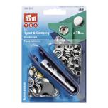PRYM Sport & Camping Druckknöpfe 15 mm silberfarbig 