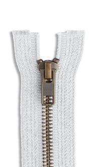 Extra Stark Metall Motorrad Reißverschluss nicht teilbar 501 - weiss