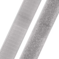 Klettband & Flauschband 20mm zum Annähen verschiedene Farben 154 - silbergrau