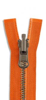 YKK Altmessing Metall Wende Reißverschluss teilbar 849 - orange