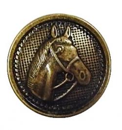 Metall Wappen Knopf *PFERD* altmessing 25mm 