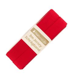 Nähmit - Jersey Schrägband - elastisches vorgefalztes Einfassband 3 Meter x 20mm A10-Rot