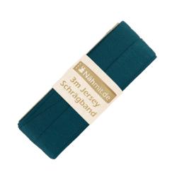 Nähmit - Jersey Schrägband - elastisches vorgefalztes Einfassband 3 Meter x 20mm A15-Petrol