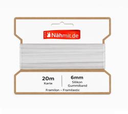 20m Transparent 6mm Silikon Gummiband Framilon - Framilastic 20 Meter