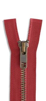 YKK Altmessing Metall Reißverschluss teilbar 073 - hellbordeaux