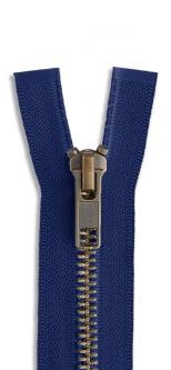 YKK Altmessing Metall Reißverschluss teilbar 058 - marine