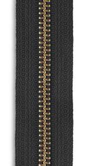 YKK Metall endlos Reißverschluss Meterware - 5mm schwarz - gold