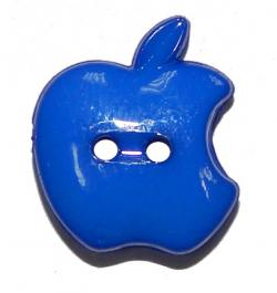 Kinderknopf Apfel design 20mm royalblau 