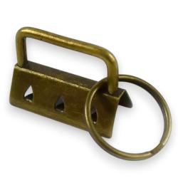 Schlüsselband Rohlinge 25mm Ø mit Schlüsselring 25mm - altmessing
