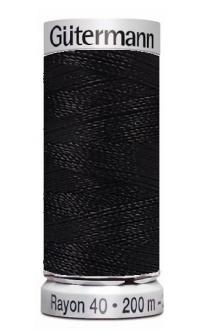 Gütermann Maschinen Stickgarn Rayon 40 200m FB: Schwarz 1005