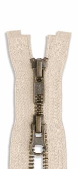 YKK 2-Wege Metall Altmessing Reißverschluss - Zweiwege 572 - sand