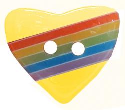 Kinderknopf Regenbogen - Herz gelb 