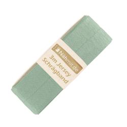 Nähmit - Jersey Schrägband - elastisches vorgefalztes Einfassband 3 Meter x 20mm A13-Schilfgrün