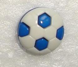 Kinderknopf blau / weiß Fußball 13mm 
