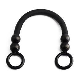 1 Taschengriff mit Holzperlen 37cm 580 - schwarz