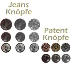 100 Jeansknöpfe / Patentknöpfe 17mm / 20mm 