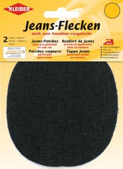 Kleiber Jeans Aufbügel Flecken oval 2 St. schwarz 580 - schwarz