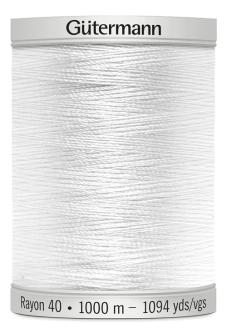 Gütermann Maschinen Stickgarn Rayon 40 1000m - FB: 1001 1001 - Weiss