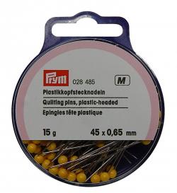PRYM Plastikkopfstecknadeln 0,65 x 45 mm gelb 