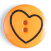 Kinderknopf rund m. Herzchen 18mm orange 