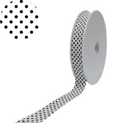 GEPUNKTETES Baumwoll Schrägband 40/20 Polka Dots METERWARE 501 - weiss