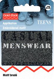 PRYM Applikation Jeanslabel schwarz Rechteck Casual Menswear 