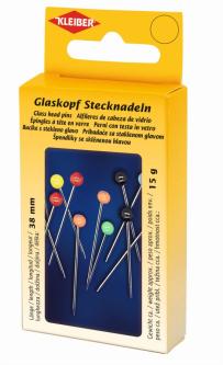 KLEIBER Glaskopf Stecknadeln in Metalldose 