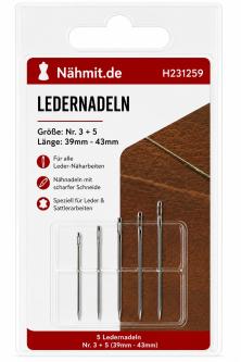Ledernadeln 5 Stück / 39mm - 43mm 