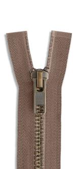 YKK Altmessing Metall Reißverschluss teilbar 563 - mittelbraun