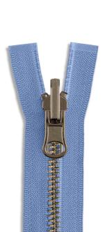 YKK Altmessing Metall Wende Reißverschluss teilbar 837 - taubenblau