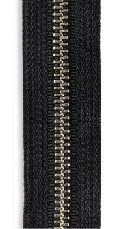 YKK Metall endlos Reißverschluss Meterware - 5mm schwarz - silber