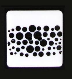 Knopf Qudratisch weiß schwarz gepunktet 25mm 