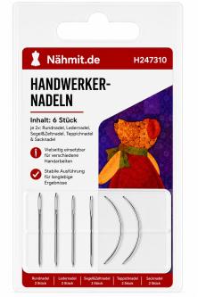 Handwerkernadeln / Ledernadeln, Rundnadeln, 6 Stück 