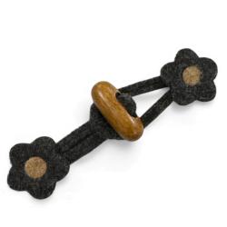 Kinder Knebelverschluss Blume braun - beige 